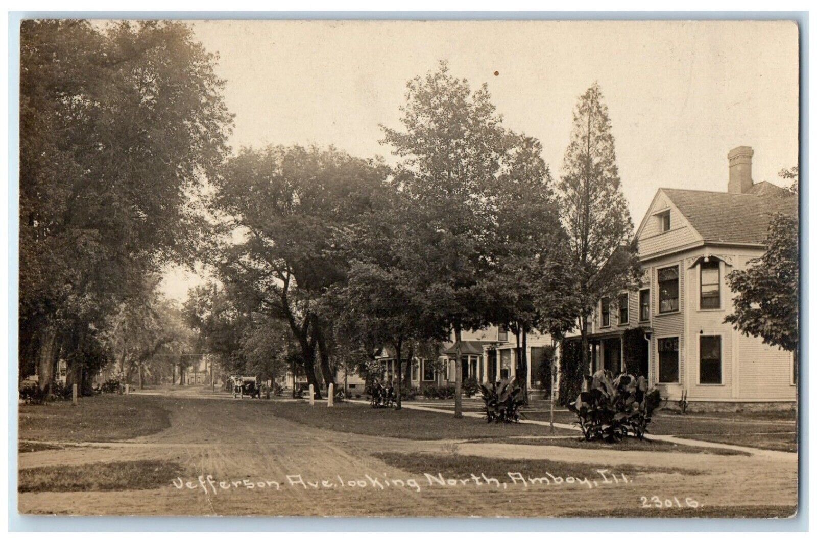 1913 Jefferson Avenue Looking North Amboy Illinois IL RPPC Photo Posted Postcard