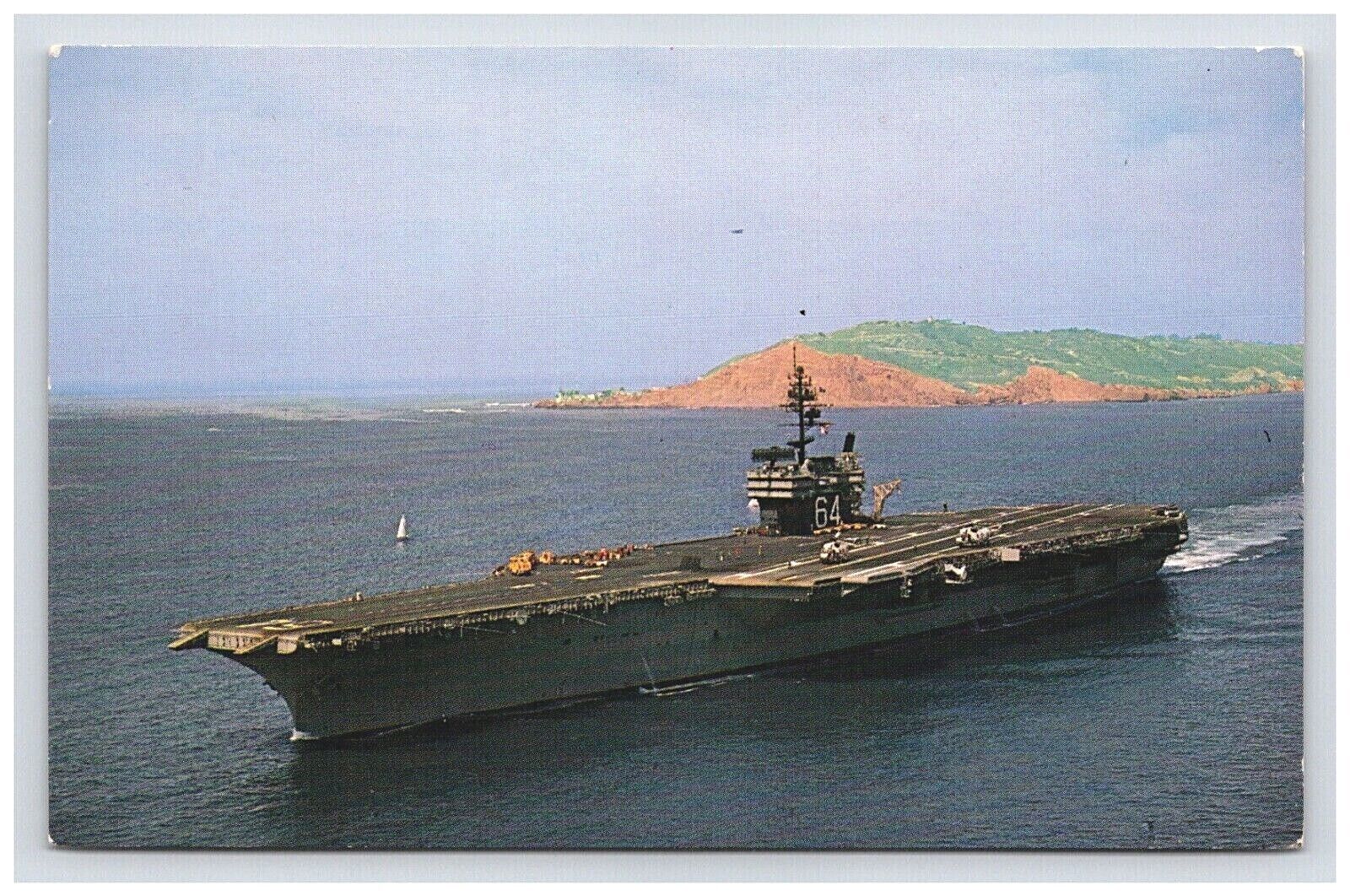 Postcard USN Navy Ship USS Constellation CV64 Aircraft Carrier                  