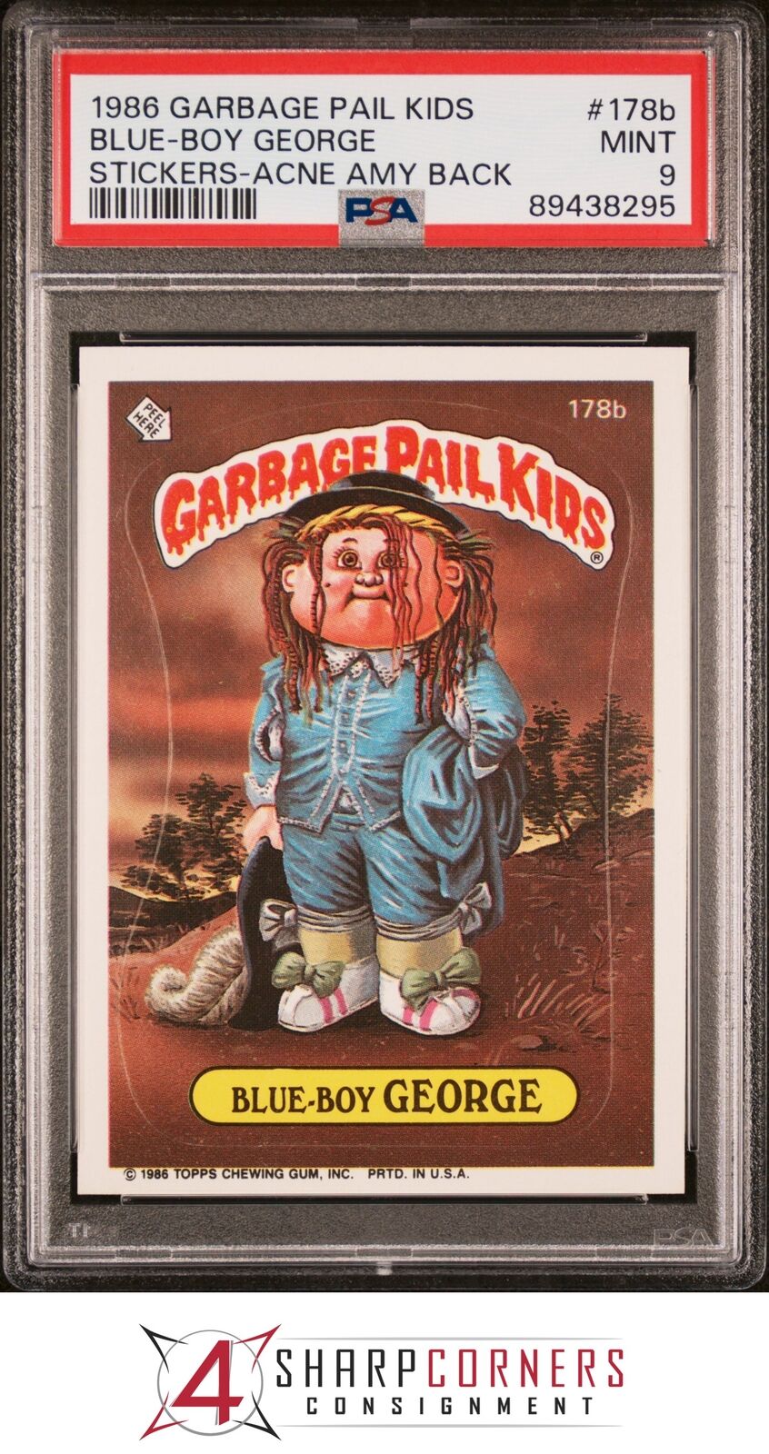 1986 GARBAGE PAIL KIDS STICKERS #178b GEORGE SER 5 AMY BACK PSA 9 N3995288-295