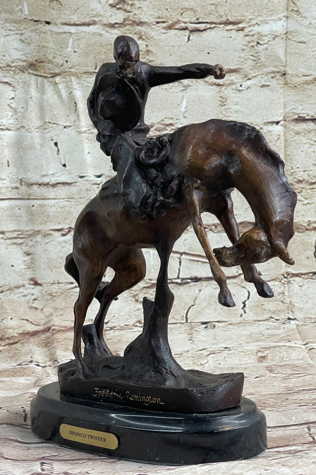 BRONCO TWISTER Frederic Remington Cowboy Bronze Statue Sculpture Western 10