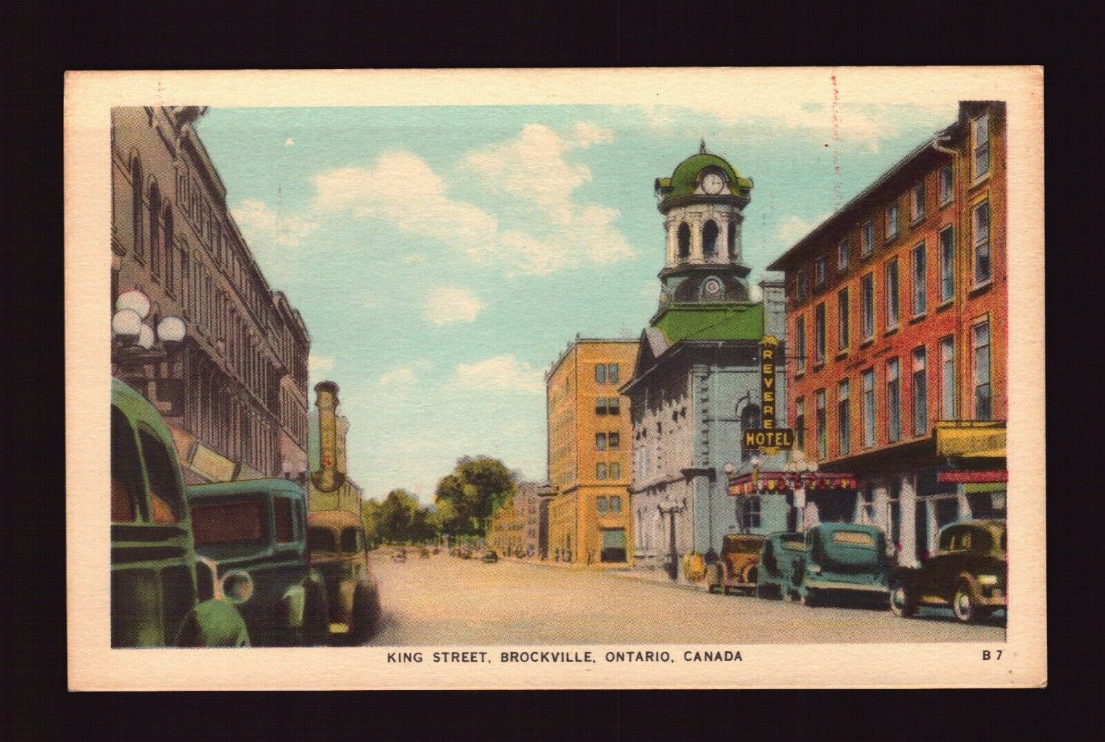 POSTCARD : CANADA - ONTARIO - BROCKVILLE - KING STREET - 1947 BOND STREET SERIES