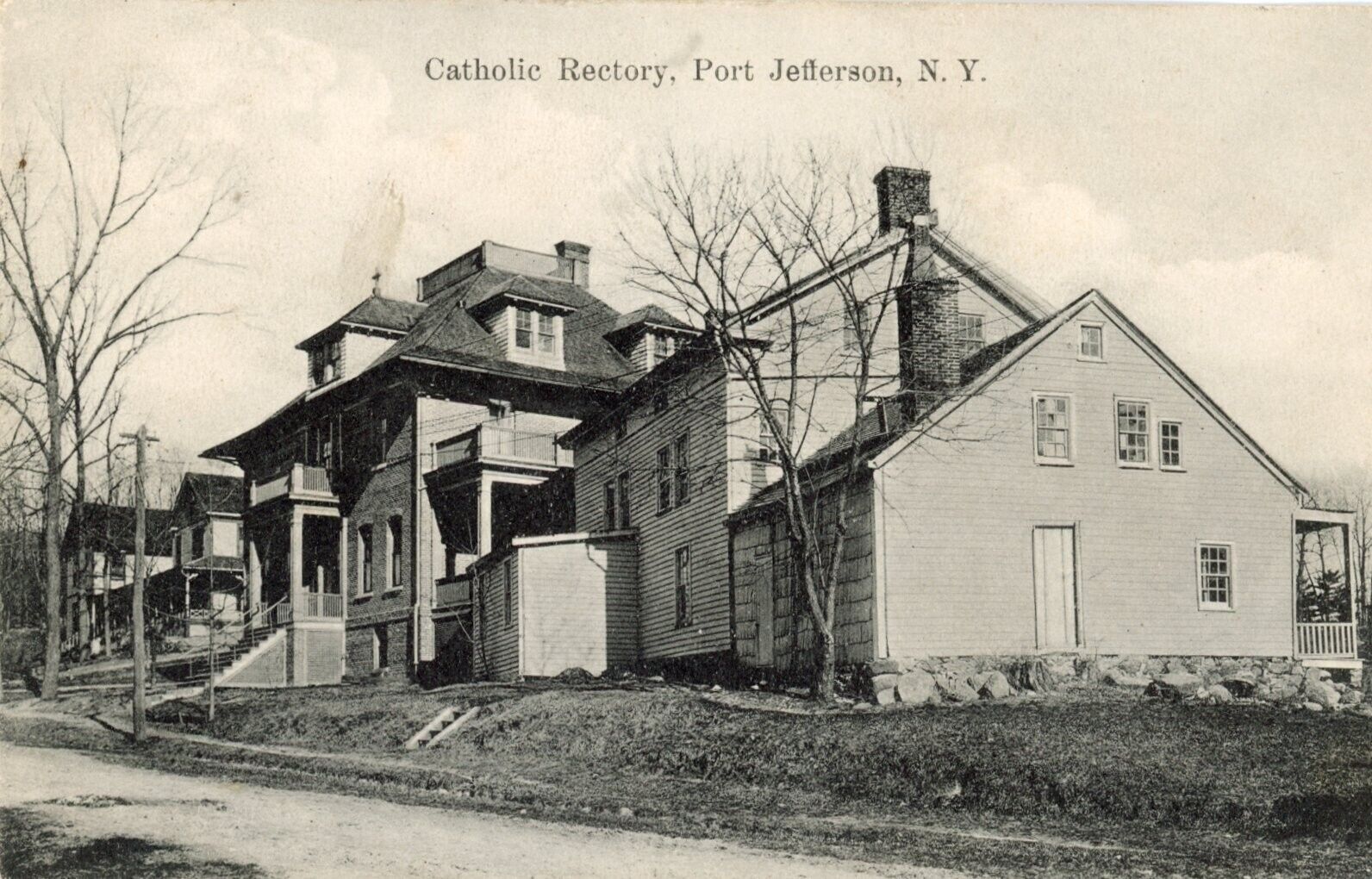 1909 Port Jefferson Long Island NY  postcard, Catholic Rectory