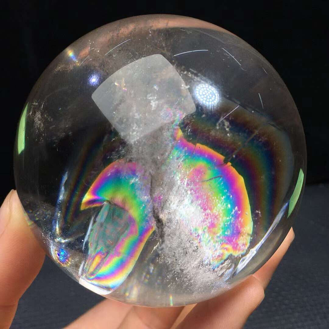 375g BestNew Rare Rainbow Natural Clear Quartz Crystal Sphere Ball Healing