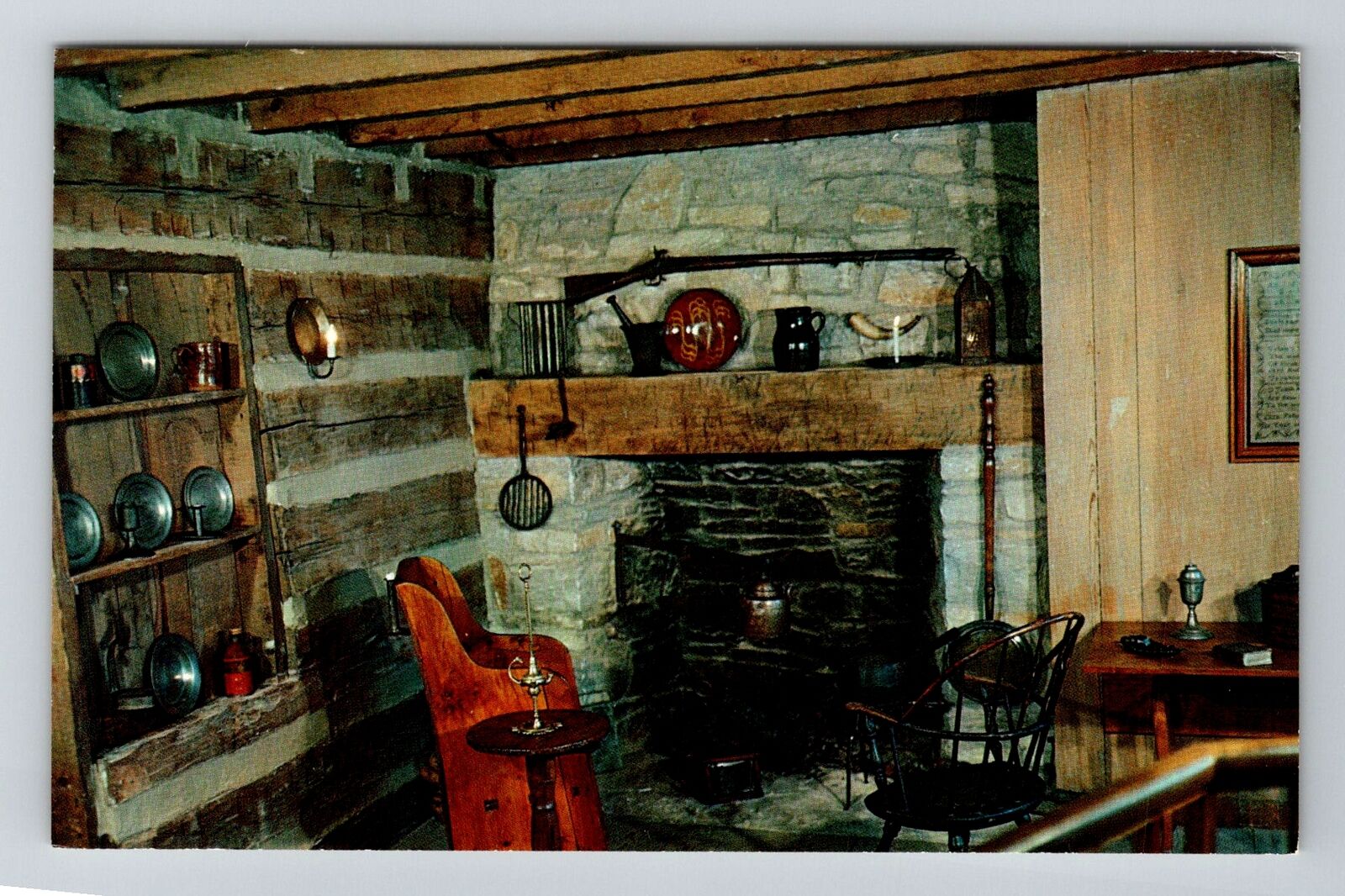 Nauvoo IL-Illinois, Interior of Joseph Smith\'s Homestead, Vintage Postcard