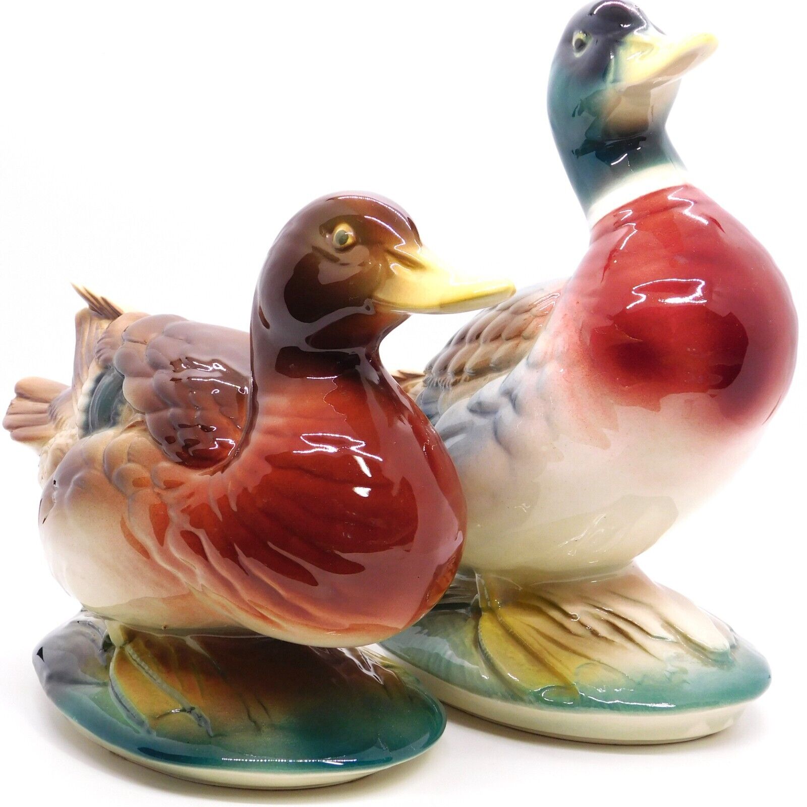 Vintage Anthony D Priolo Ceramic Mallard Drake Hen Duckling Royal Copley 1950s