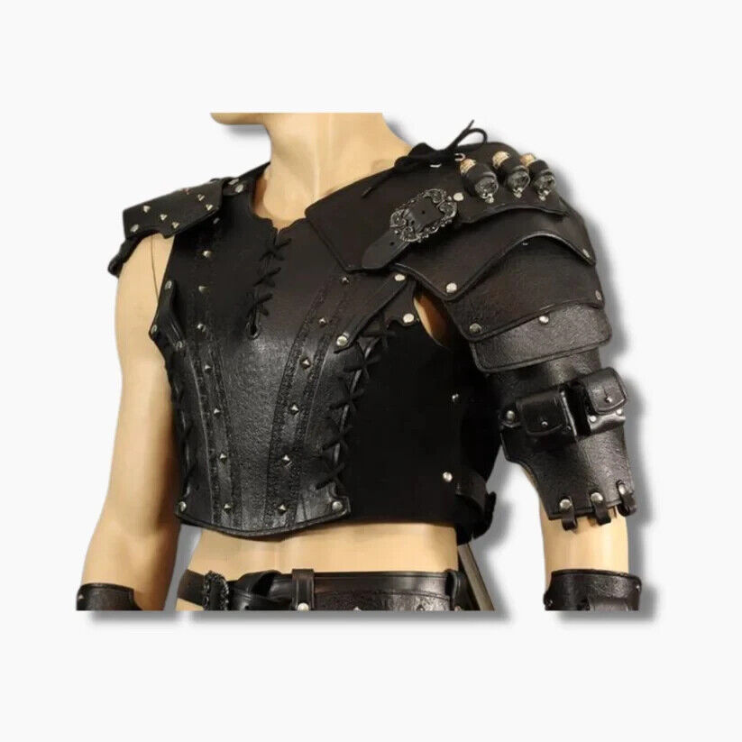 Rollo Black Leather Medieval Armor