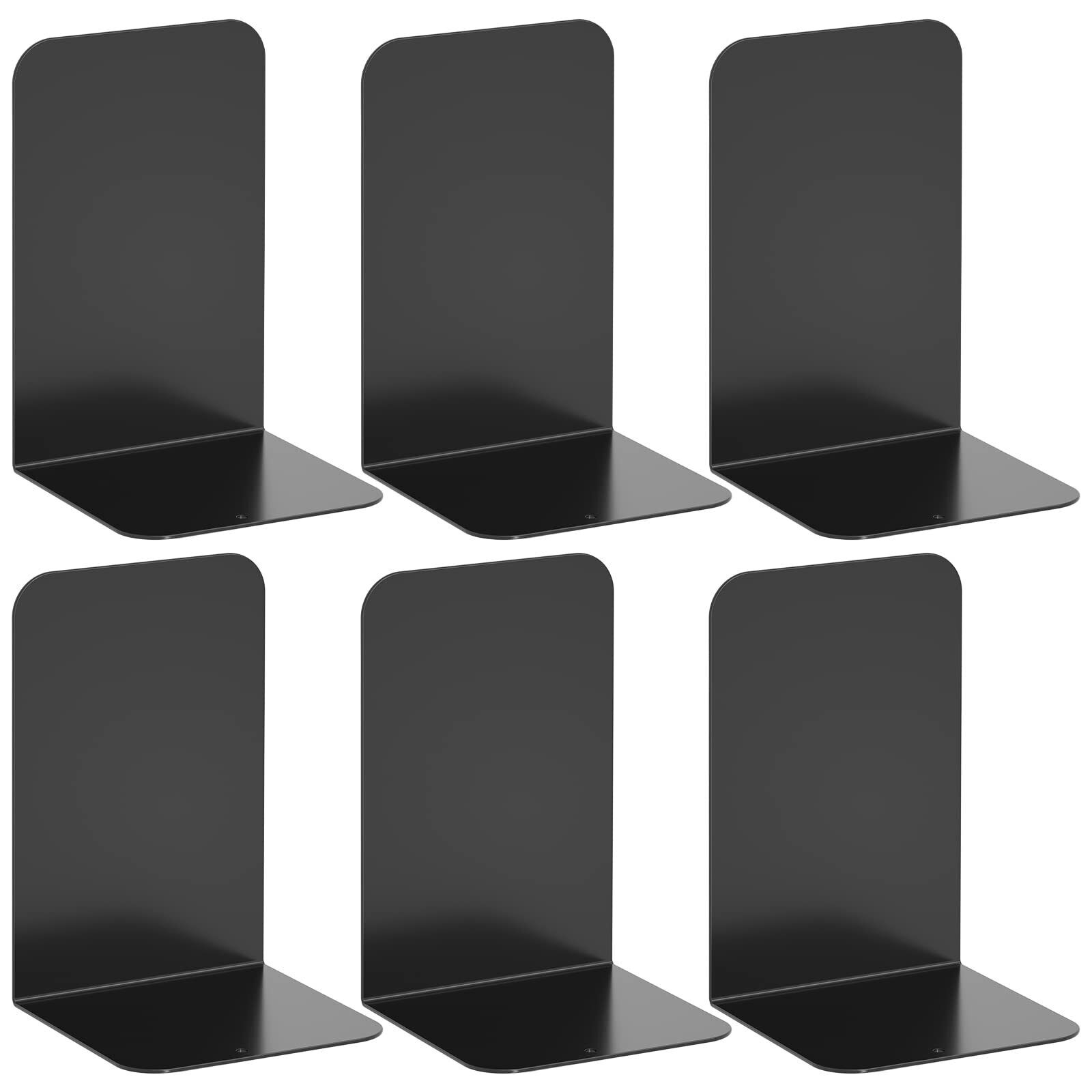 Bookend, Black Metal Book Ends, Book Ends for Shelves Heavy Duty Bookends, Bo...
