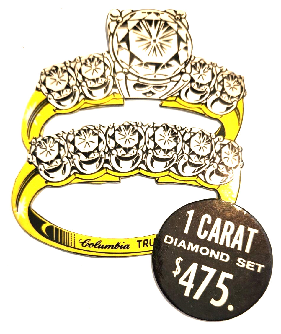 Columbia Diamond Ring 1 Carat diamond Set $475 cardboard advertising piece