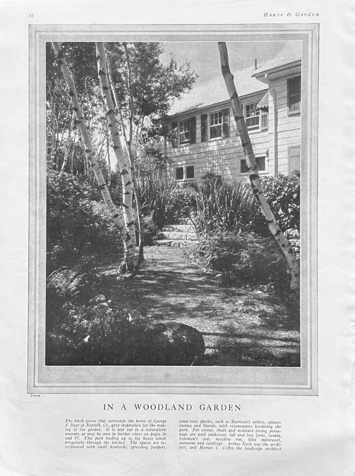 George J Dyer Home & Garden 1922 Norfolk CT Arthus Nash Architect Marian Coffin