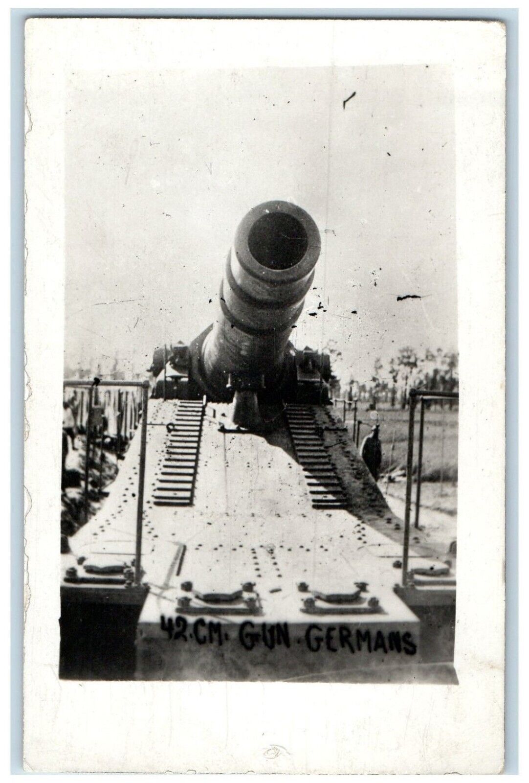 c1910's WWI Railroad 42CM Gun Germans RPPC Photo Unposted Antique Postcard