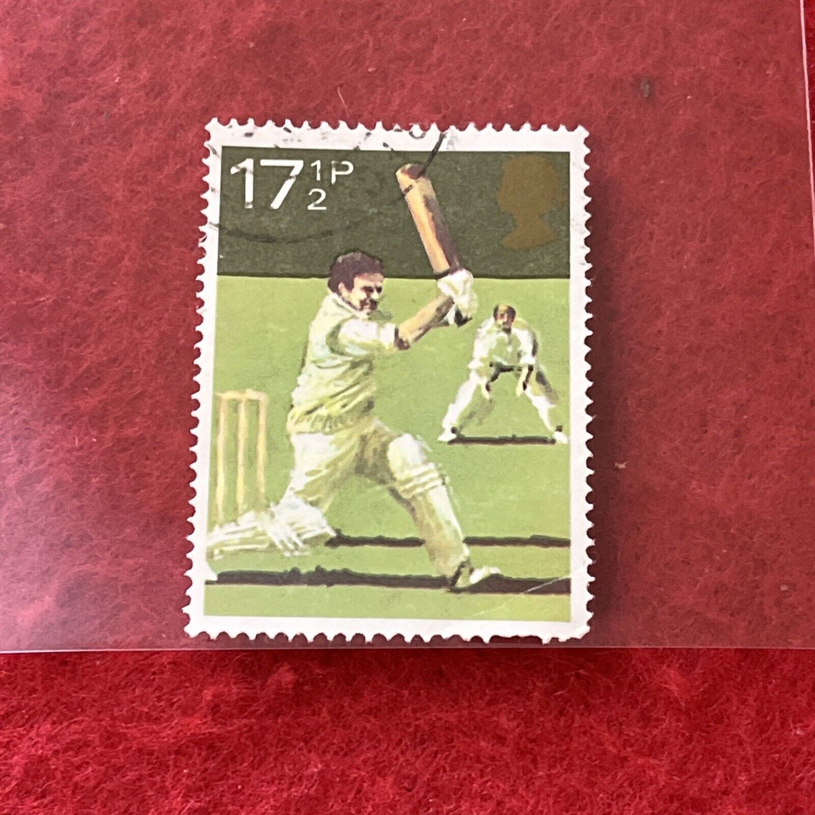 Vintage 1980 GREAT BRITAIN CRICKET (17 1/2) Stamp Used  G