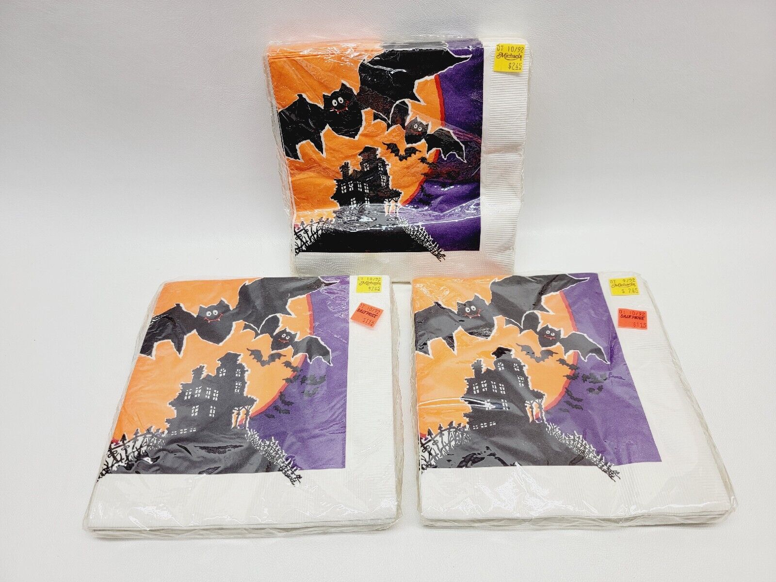 Vintage 1992 Halloween Luncheon Napkins Lot Of 3 (20 Pack) GALA 3-ply