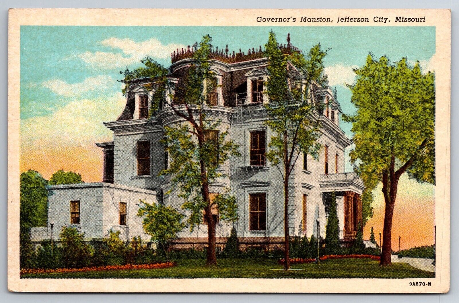 Vintage Postcard MO Jefferson City Governor\'s Mansion -5933