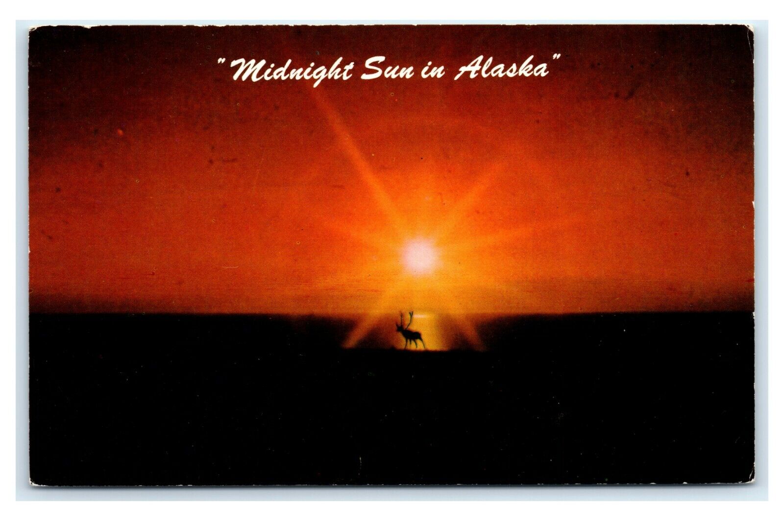Postcard Midnight Sun in Alaska AK at Point Barrow 1960\'s D103