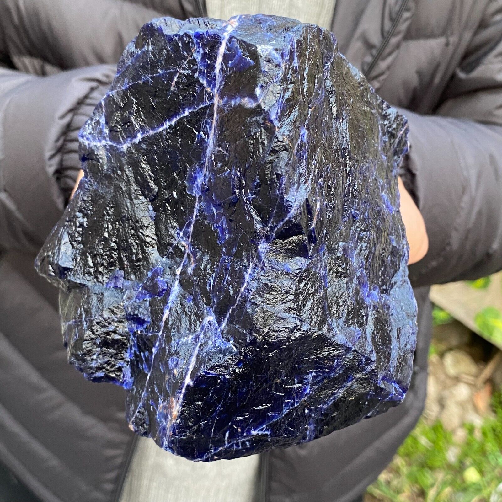 2.2LB  Natural Blue Sodalite Rock Crystal Gemstone Healing Rough Mineral Specime