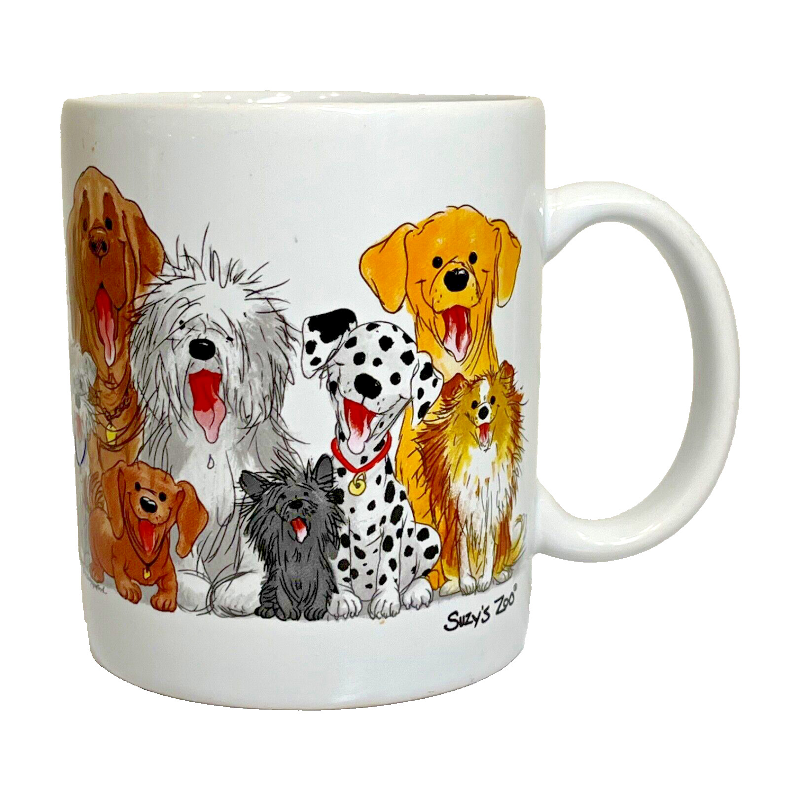 Vintage Mug Suzy\'s Zoo Dogs of Duckport 8 Cute Dog Breeds Woof 1997 Coffee Tea