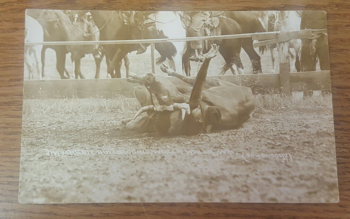WA Walla Walla RPPC Rodeo Jim Massie Bulldogging  Vintage PostCard RARE