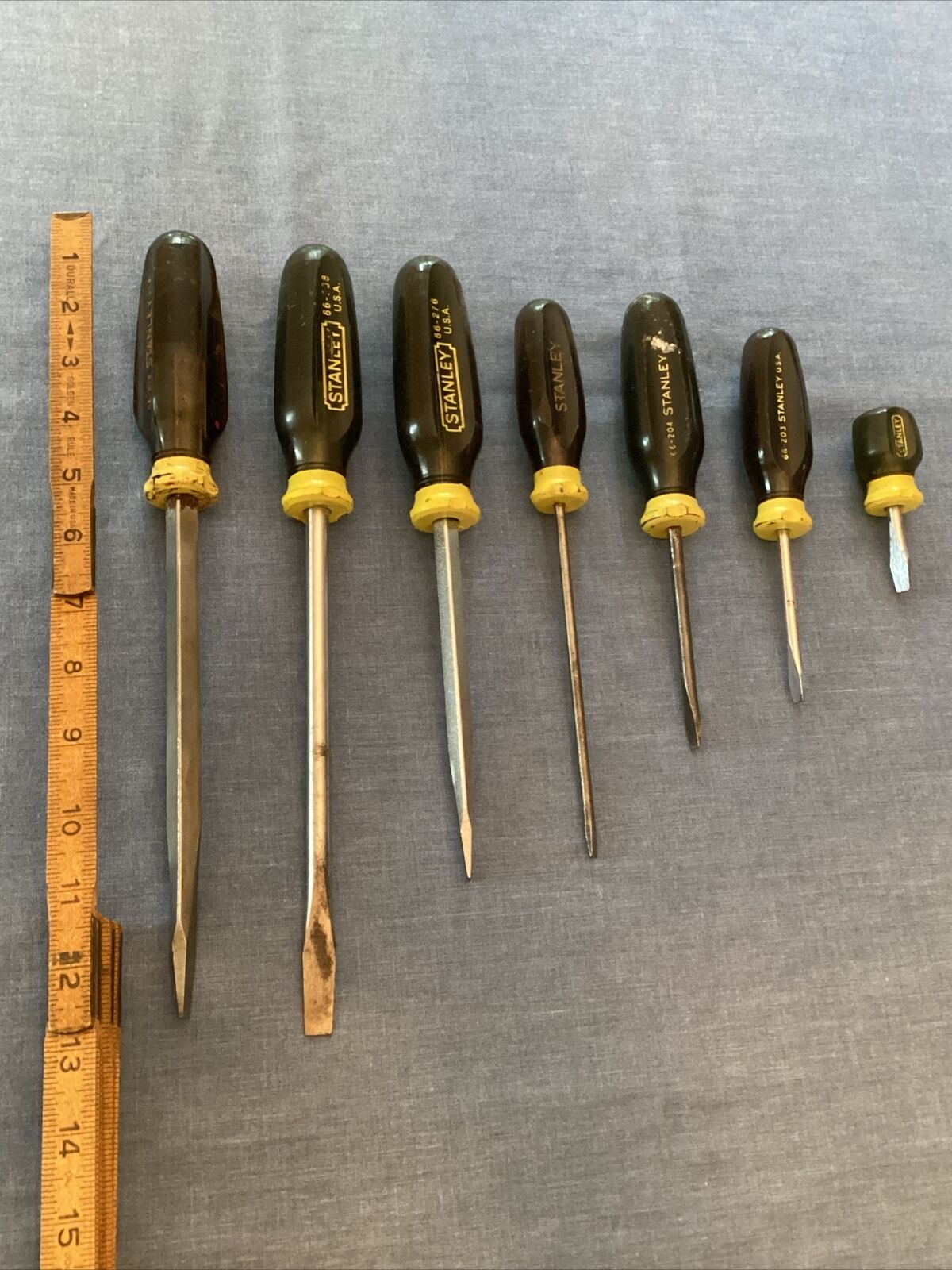 Vintage ~ USA 🇺🇸 Made Stanley Workmaster Slotted Screwdriver Set - 7 pieces