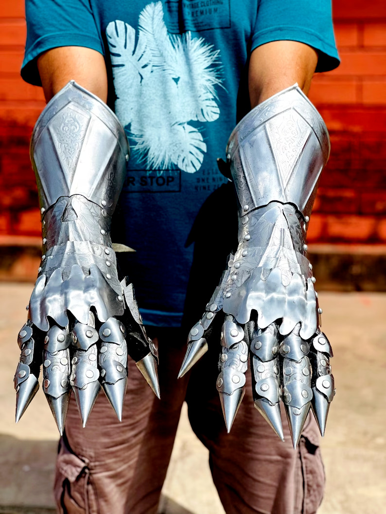 Medieval nazgul gloves set Medieval Gauntlet gloves Medieval armor gloves X-mass