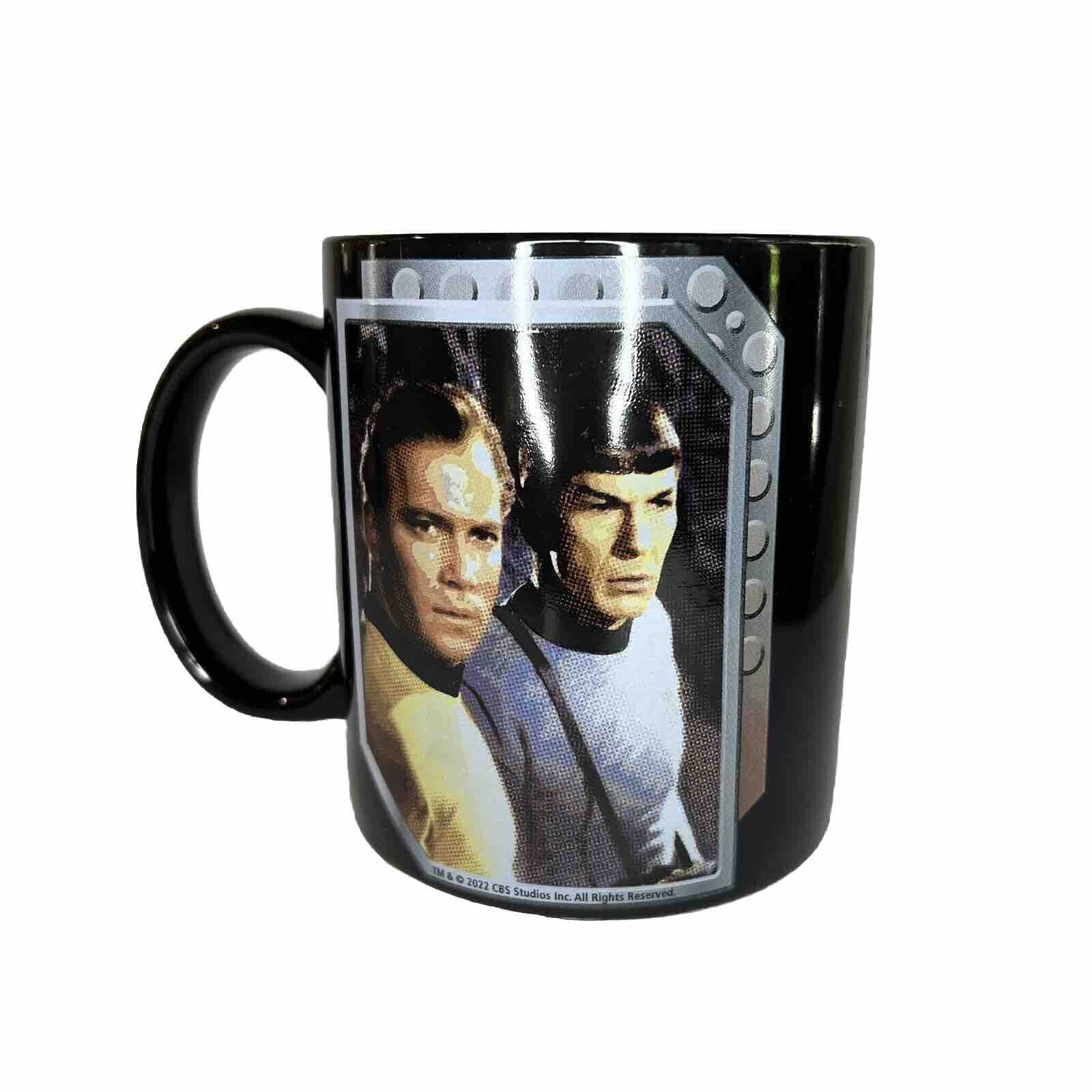 Star Trek Large Coffee Mug Collectible Black 21oz Original Captain Kirk Mr Spock