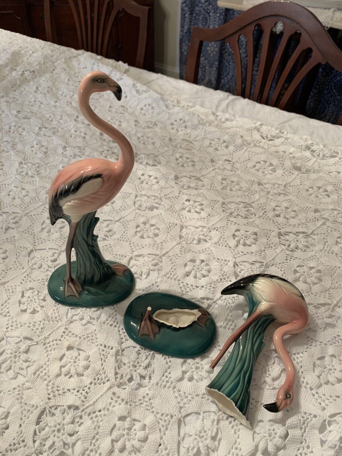 Signed Will-George of Pasadena Flamingo Ceramic Figurine Mid-century Plus One