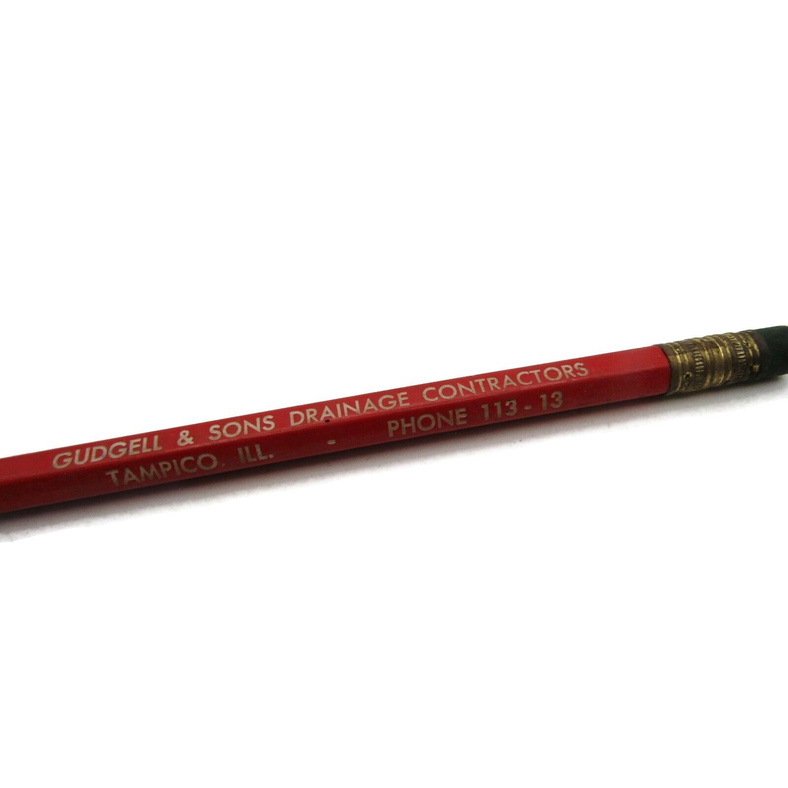 Tampico Illinois Gudgell & Sons Drainage Contractors Advertising Pencil Vintage