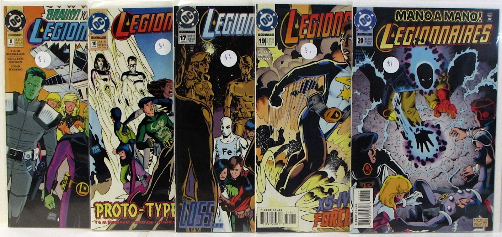 Legionnaires Lot of 5 #8,10,17,19,20 DC Comics (1994) NM- 1st Print Comic Books