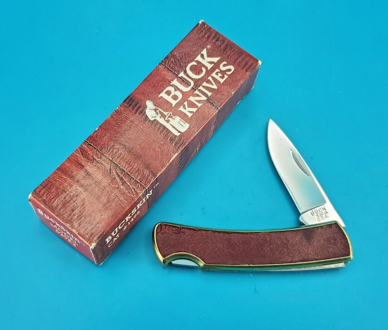 Vintage Buck 529A Buckskin Burgundy Eel Handle Pocket Knife 1988
