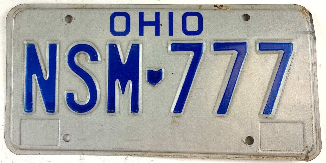 Ohio 1980 Natural License Plate Garage Man Cave Vintage Wall Decor Collector