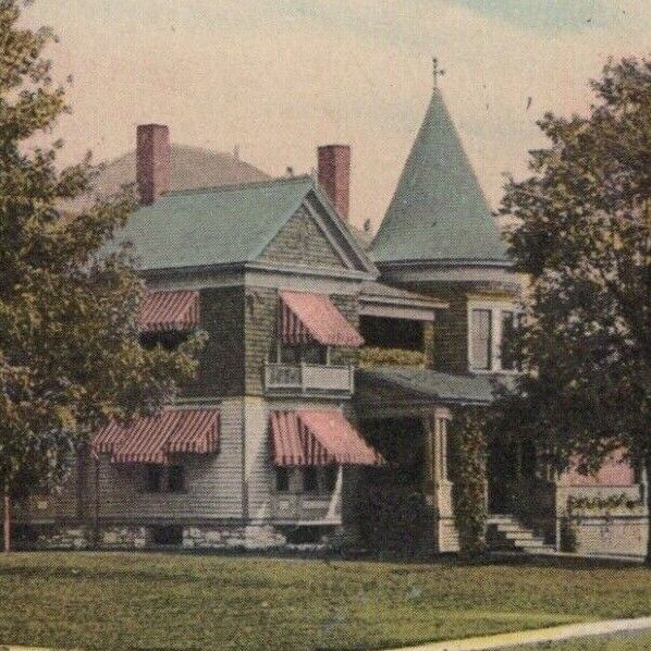 Vintage 1908 Elegant Homes Street Scene Lyouns Falls New York Postcard