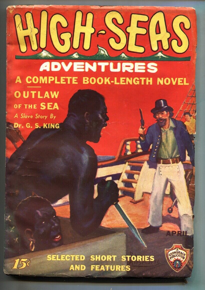 High Seas Adventures #3 1935 April-Slave revolt cover-Wild PULP MAG