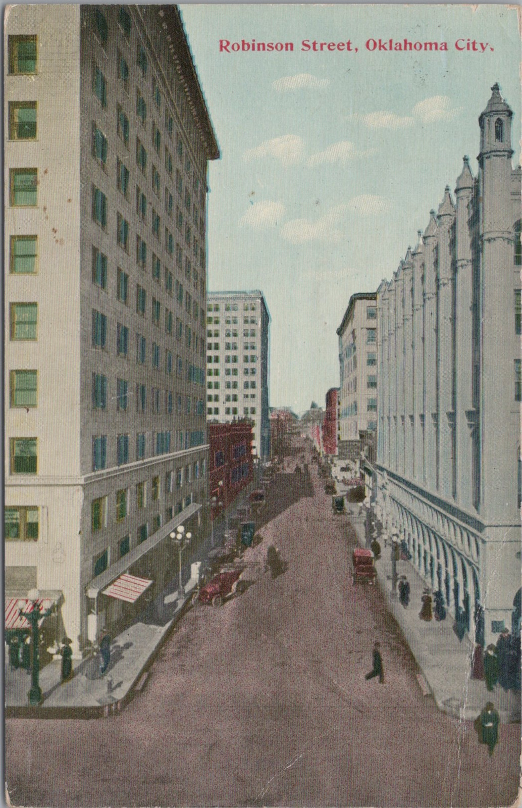 Robinson Street, Oklahoma City 1911 PM Postcard