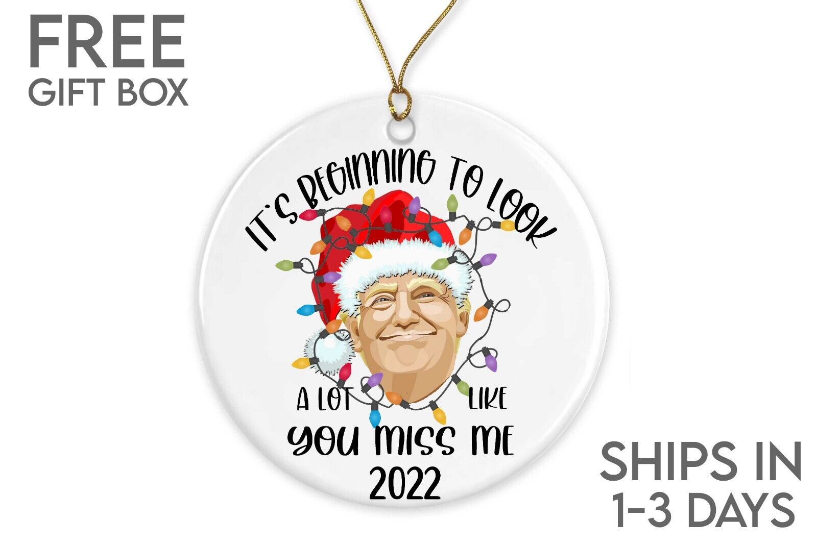 Donald Trump Christmas Ornament , Funny Trump Ornament, Trump Lover Gift Ornamen