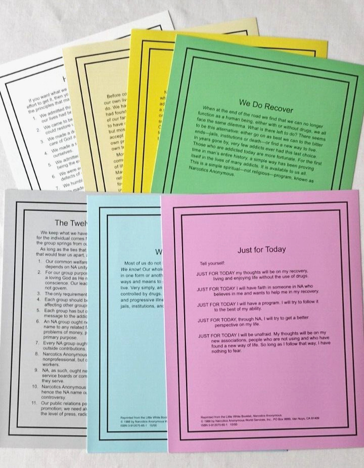 Narcotics Anonymous Set of 7 Group Reading Cards