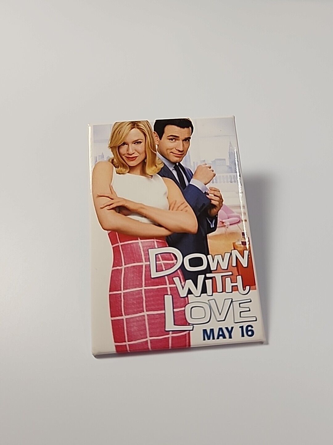 Down With Love Movie Promo Button 2003 Renée Zellweger Ewan McGregor