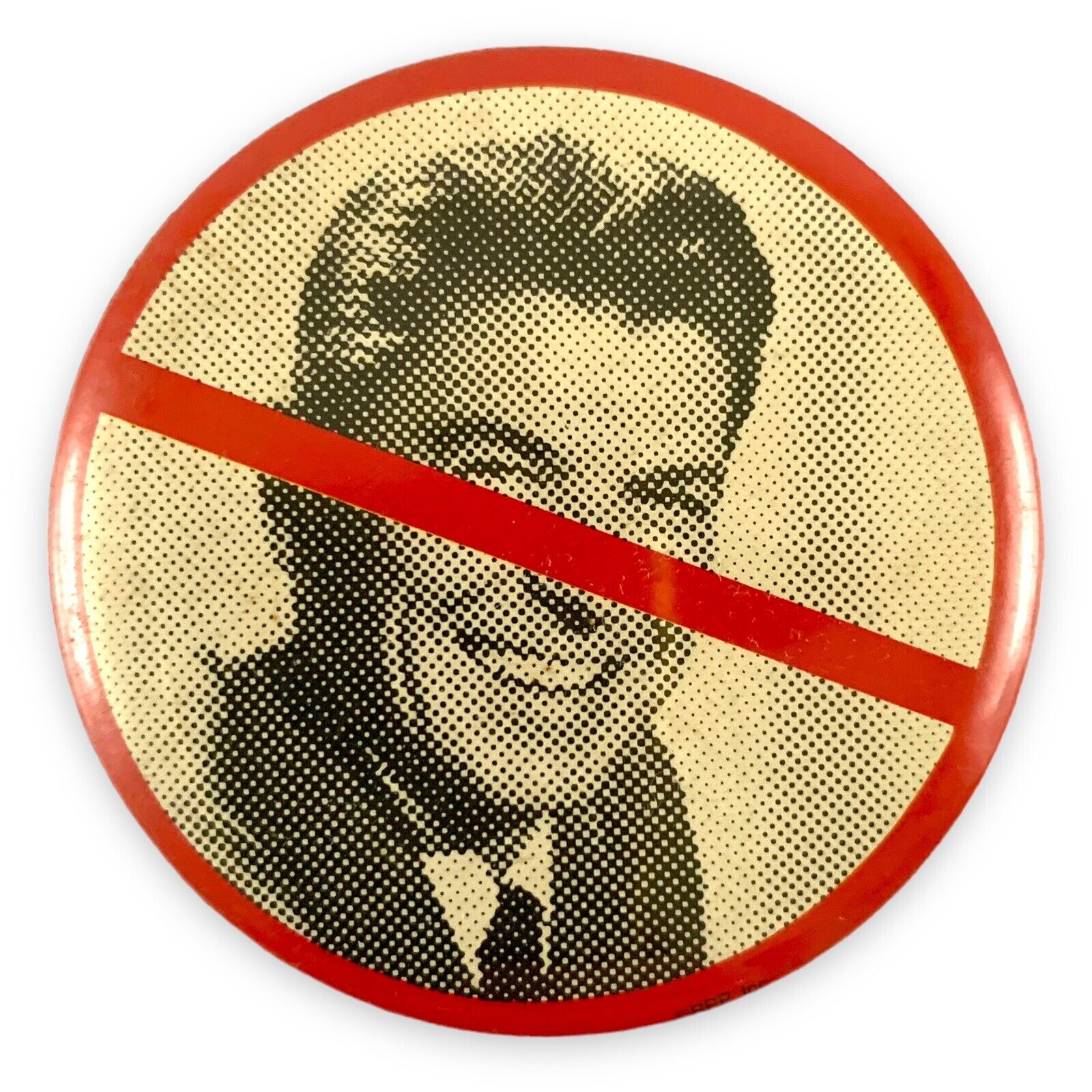 VTG 1980s Anti Ronald Reagan Political Campaign Pin Pinback Button