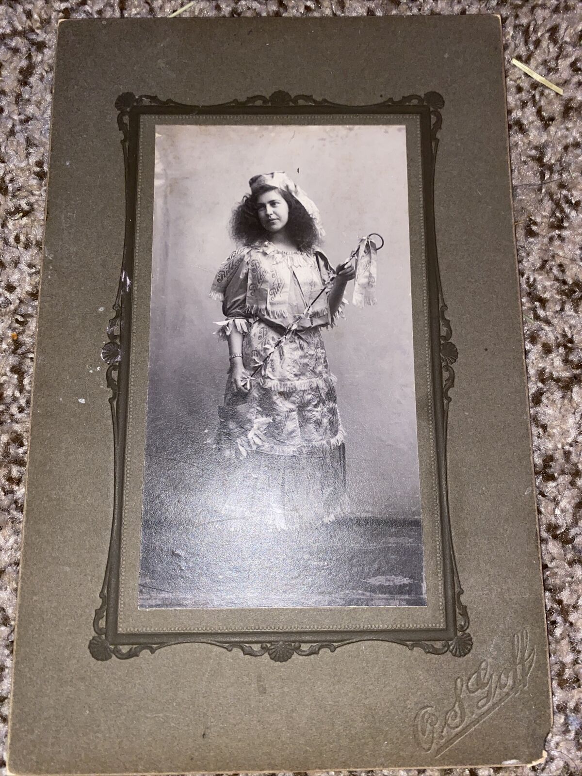 RARE 1800’s Antique Gypsy Tintype Photo Pretty Stand Dress B30