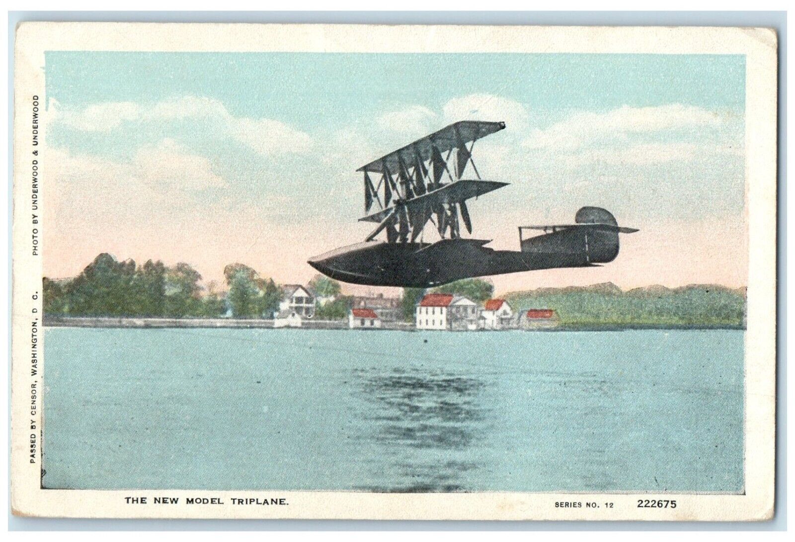 c1910\'s The New Model Triplane Scene WWI Unposted Antique Postcard