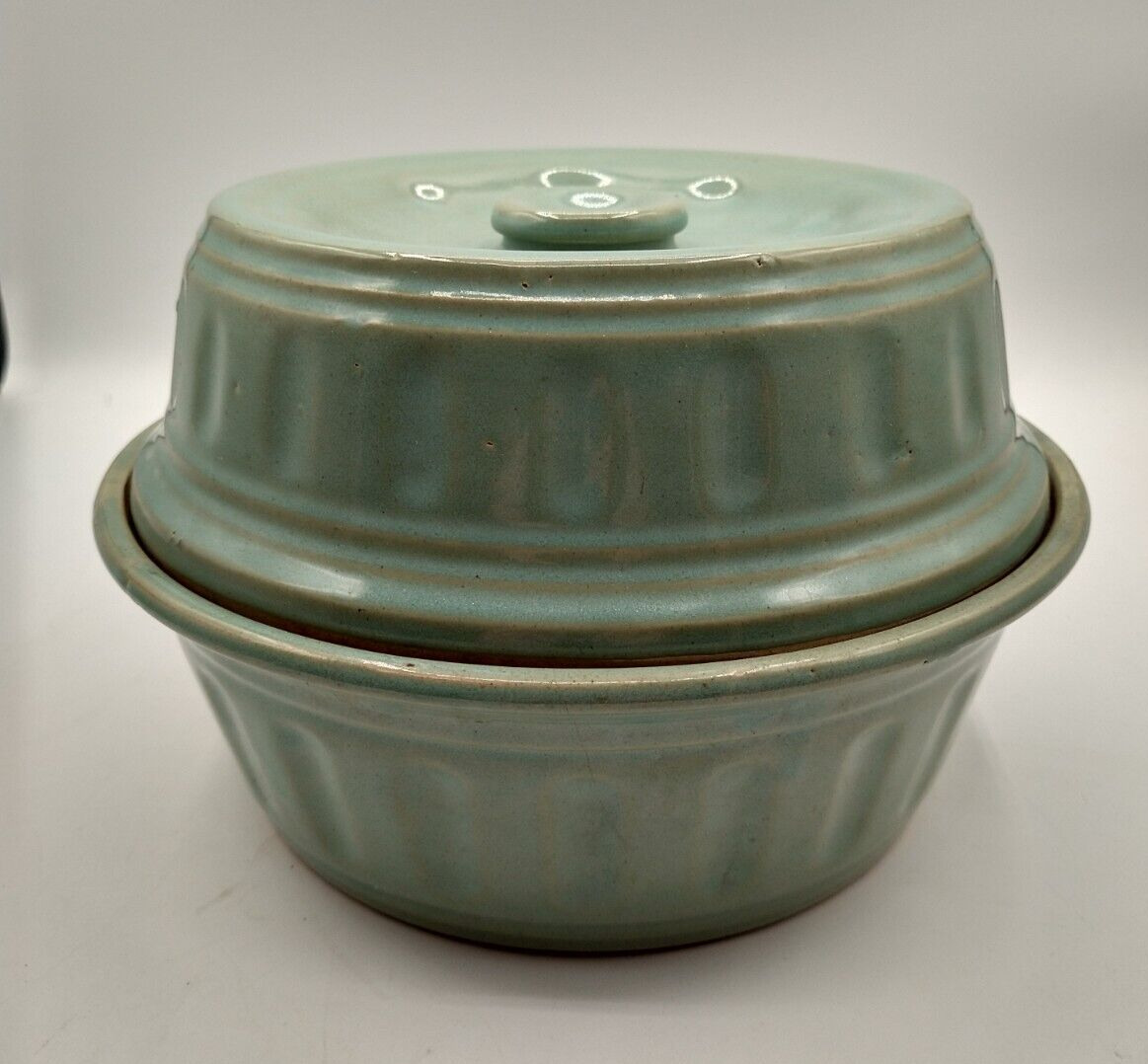 Green Dutch Oven '40s McCoy Pottery Covered Casserole Dish Stoneware Made in USA
