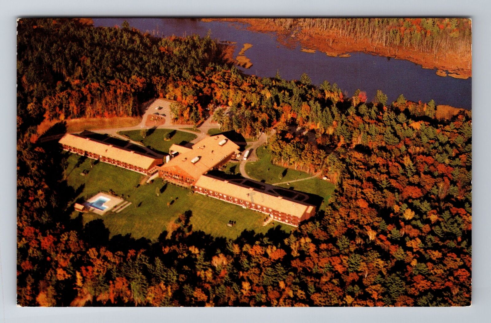 North Conway NH-New Hampshire, Fox Ridge Resort Inn Advertising Vintage Postcard