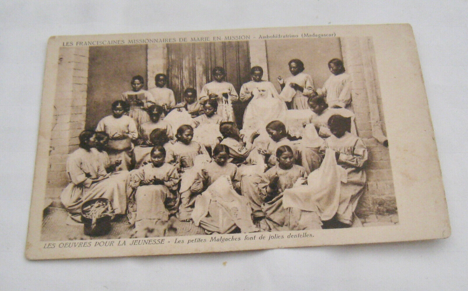 UNCOMMON 1907-15 MADAGASCAR PHOTO POSTCARD SCHOOL GIRLS  “LES FRANCISCAINES MISS