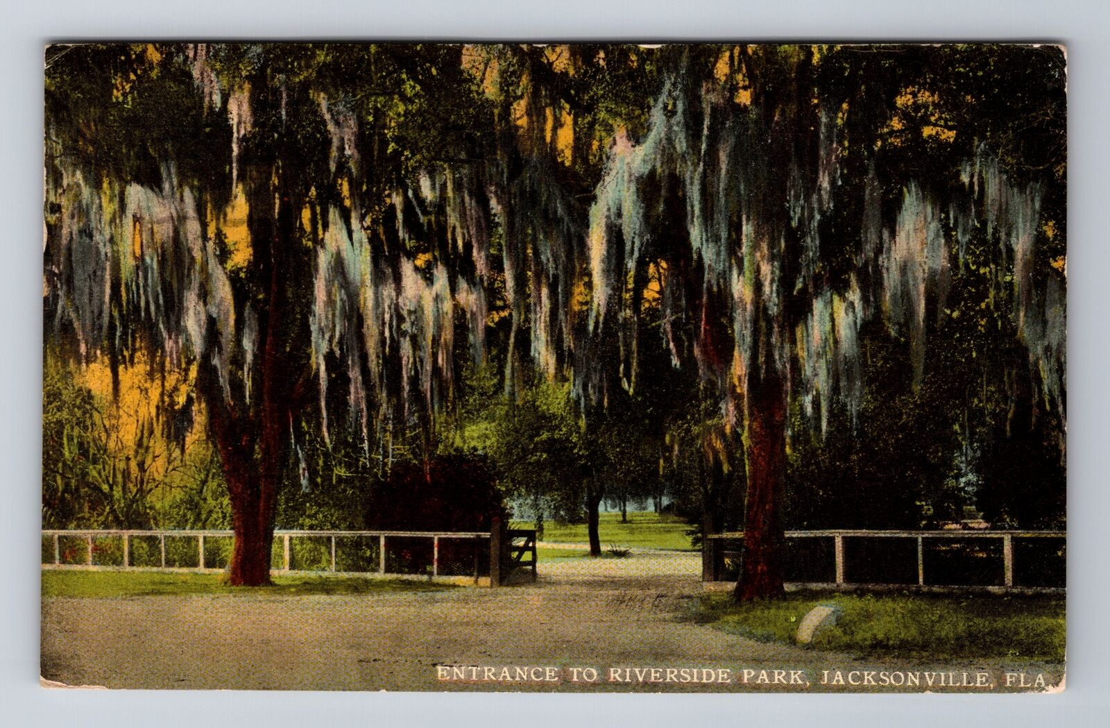 Jacksonville FL-Florida, Entrance To Riverside Park, Vintage c1913 Postcard