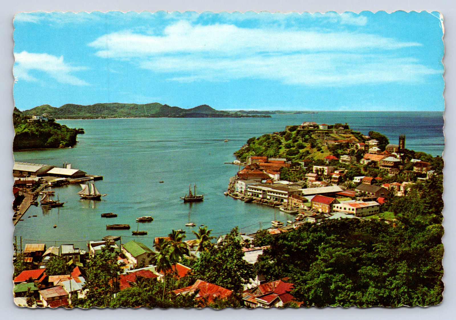 Vintage Postcard Grenada West Indies St George Harbour 