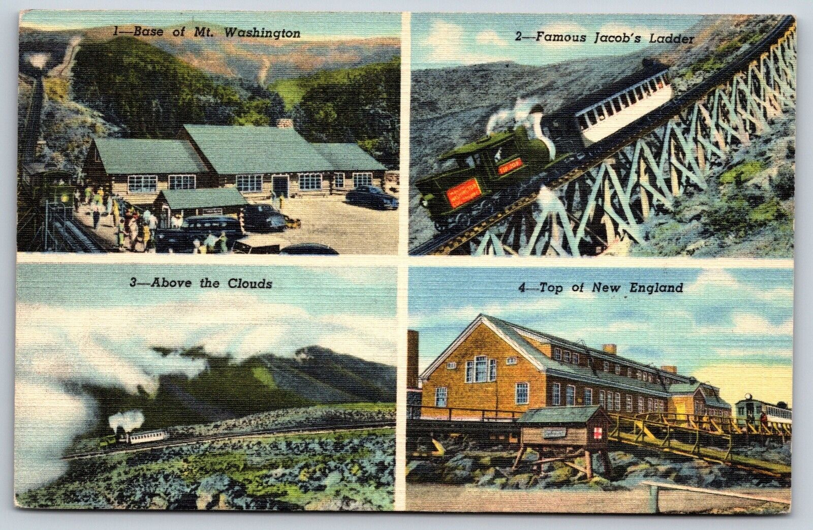 Cog RR, Mt Washington, White Mountains, New Hampshire NH Vintage Postcard E13