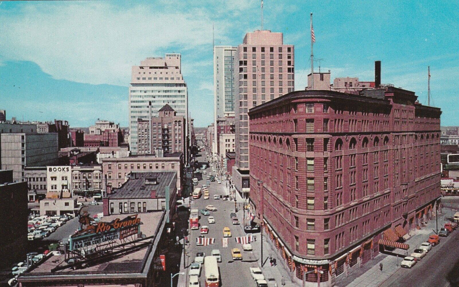 Denver CO-Colorado, Aerial Of Seventeenth St The Wall Street Vintage Postcard