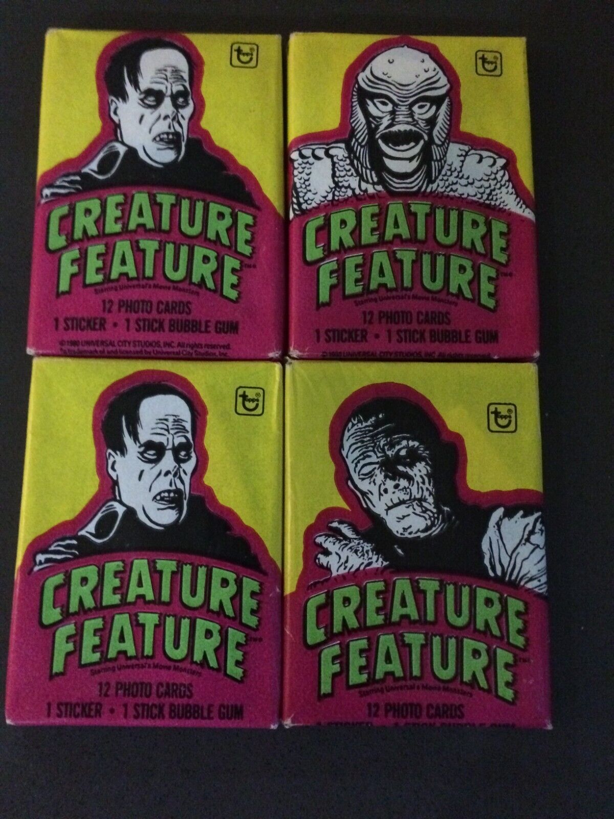 1980 Topps Creature Feature  Lot of 4 Unopened Wax Packs