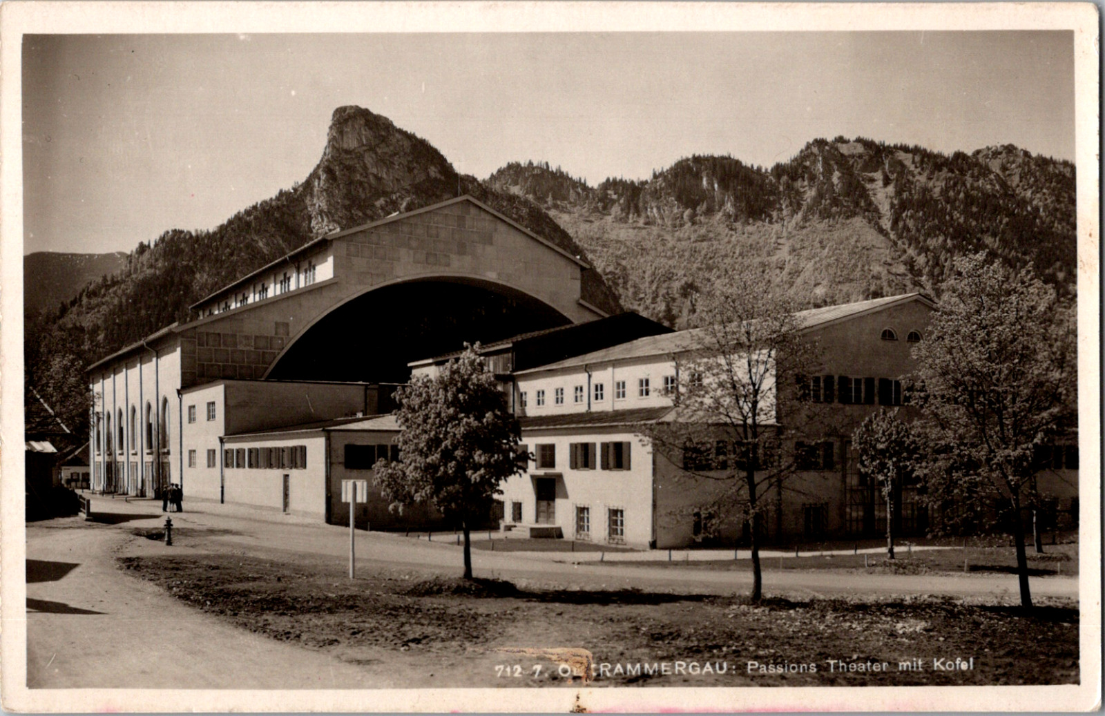 Vintage RPPC  Oberammergau Passions Theater Mit Kofel Germany Photo Postcard