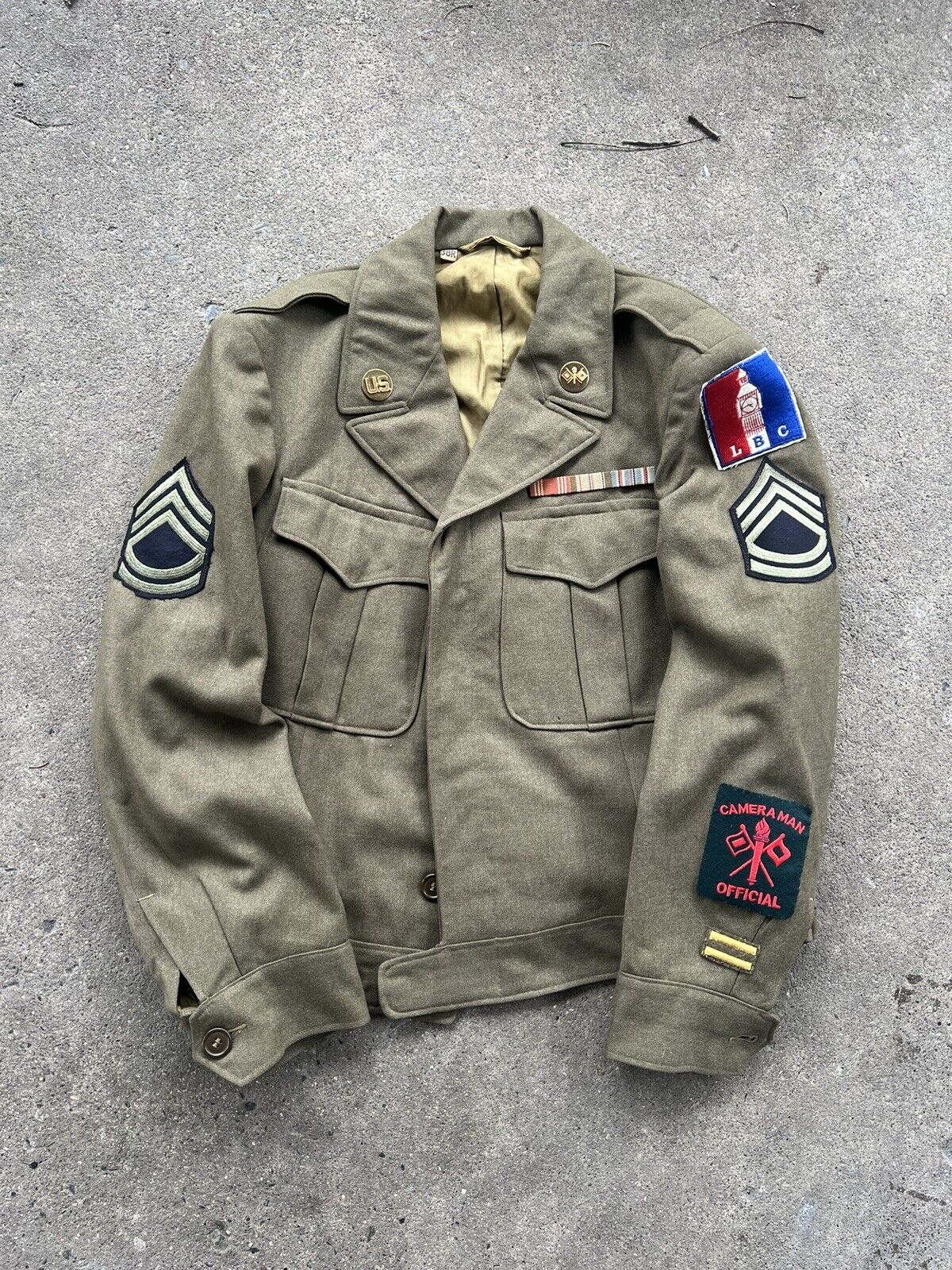 WW2 US Army Official Camera Man Ike Jacket English Made Patch (U613