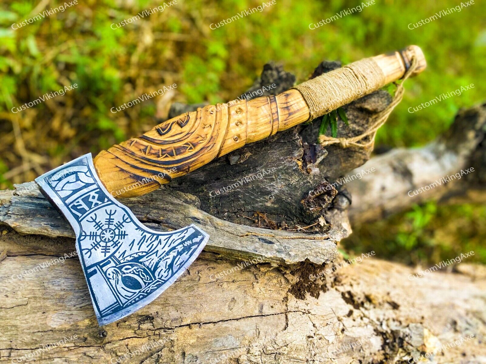 Personalized Viking Axe in Custom Wooden Box – Ideal Gift with Your Logo/Text