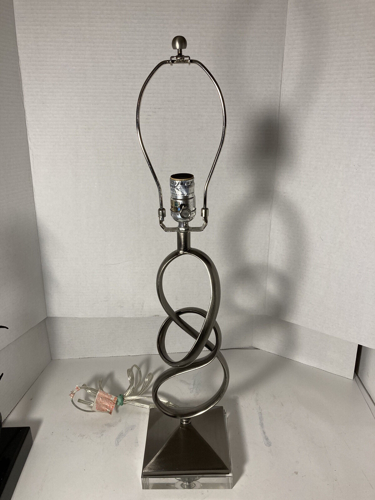 Mid Century Mod Nickel Finish Hi Quality Abstract Sculptural Lamp-Acrylic Base-
